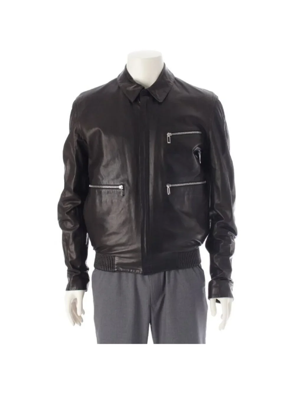 Dior Homme Ash Period Lamb Leather Chris Van Zip Up Blouson Jacket